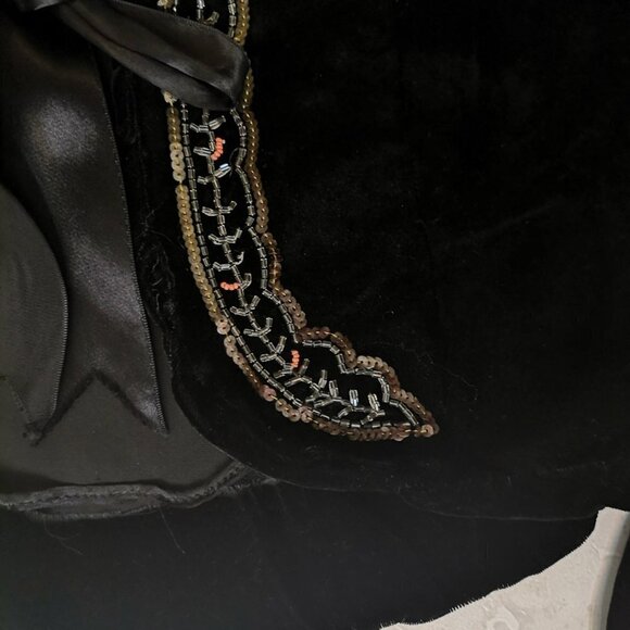 Vintage Victorian velvet Embroidered Statement sleeve jacket - Picture 7 of 9